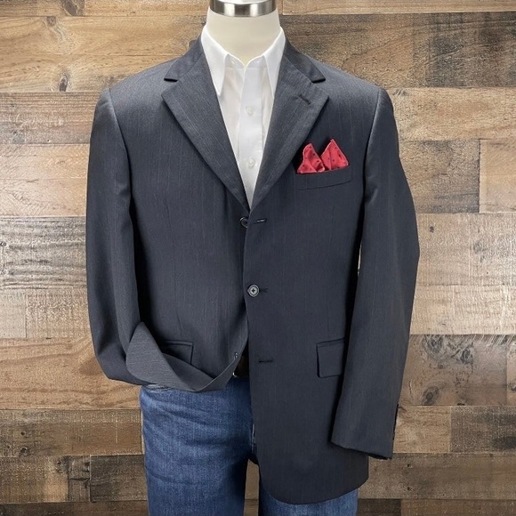 Brooks Brothers Navy Blue Pinstriped Blazer 40R